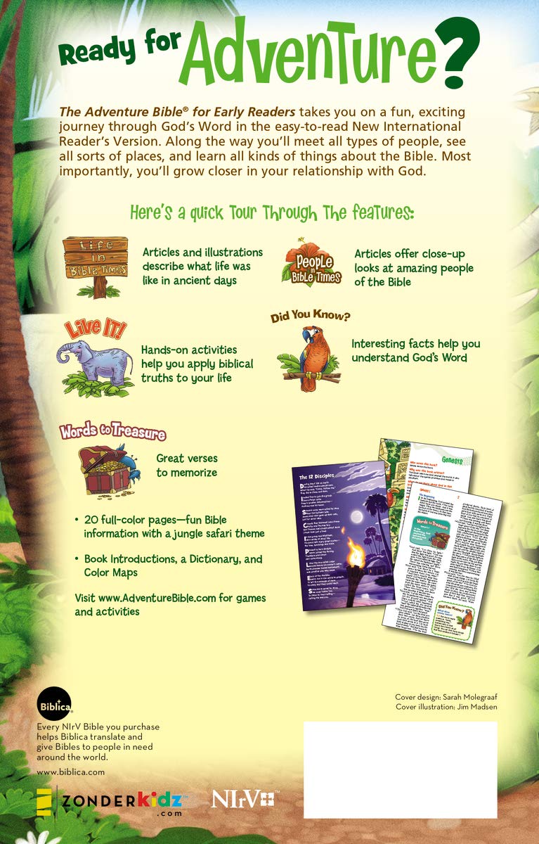 NIrV, Adventure Bible for Early Readers, Full Color Interior - Softcover