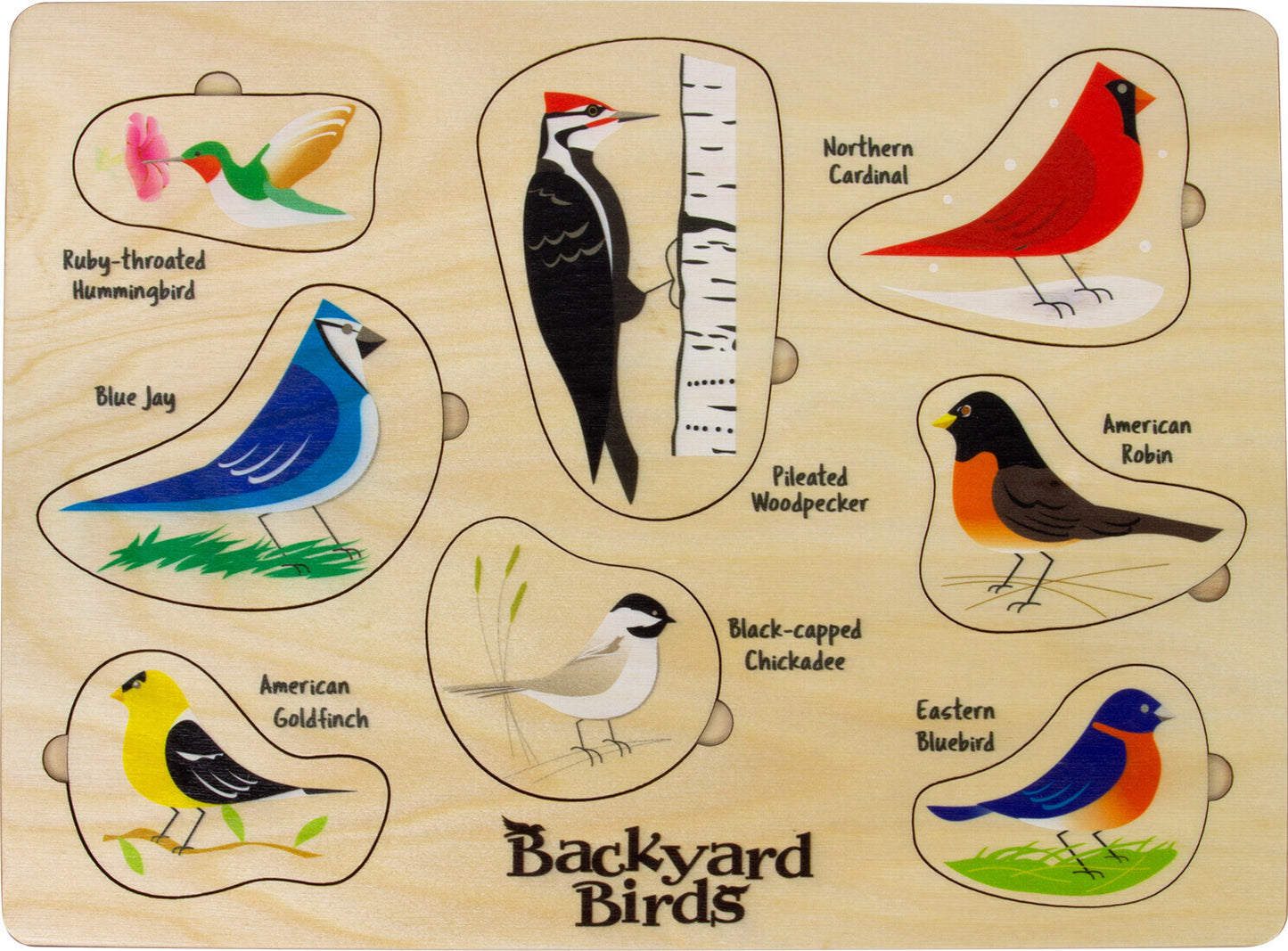 Lift & Learn Backyard Birds Wooden Puzzle