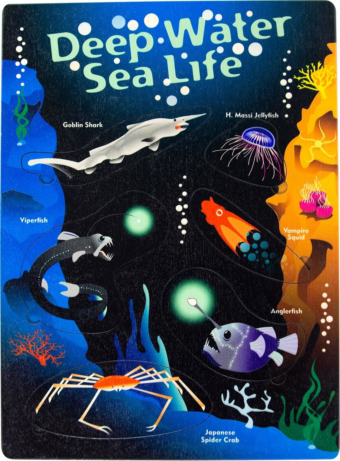 Lift & Learn Deep Water Sea Life Wooden Puzzle