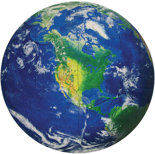 Earth Shaped Wooden Jigsaw Puzzle