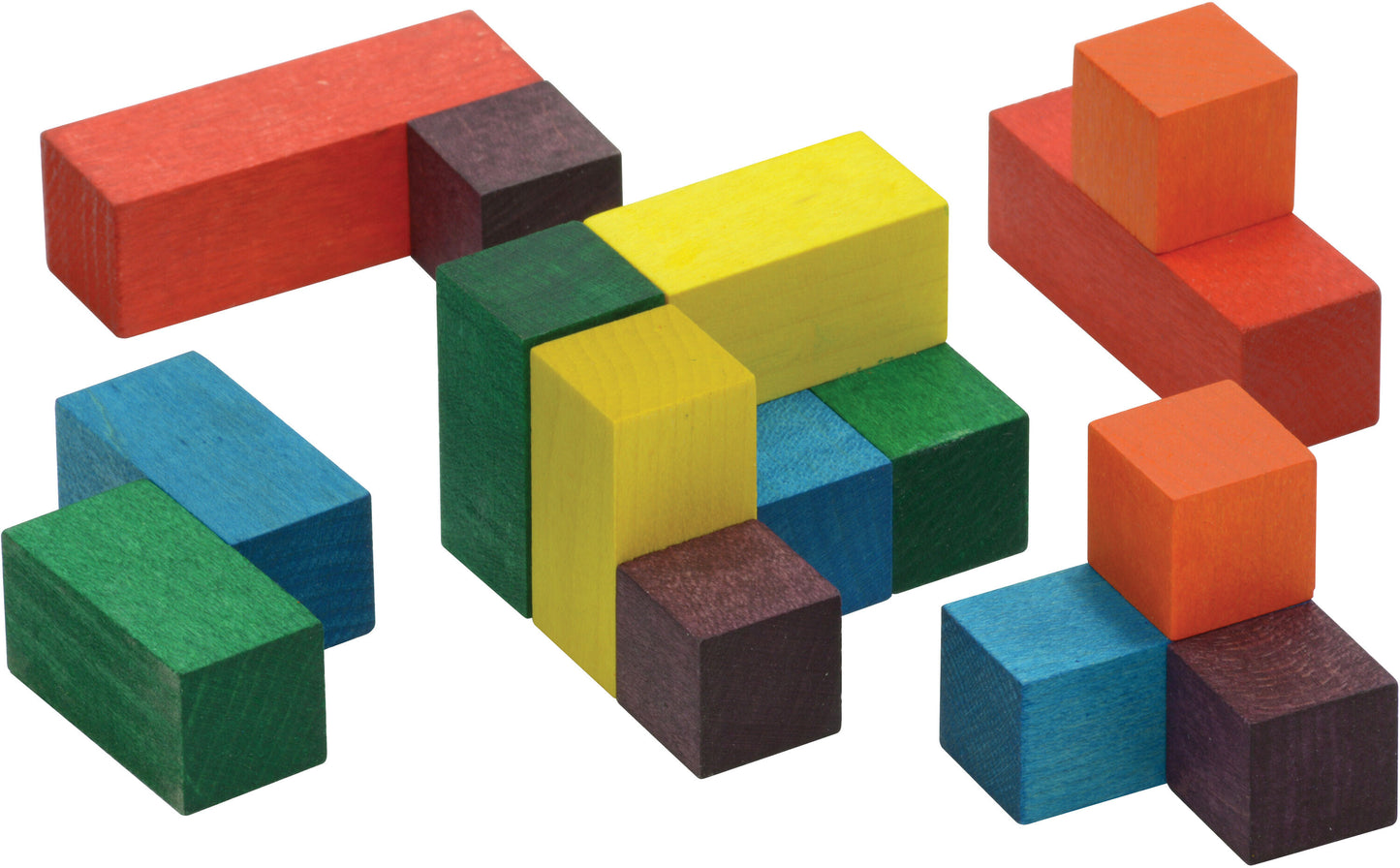 Colour Soma Cube - Wooden Puzzle