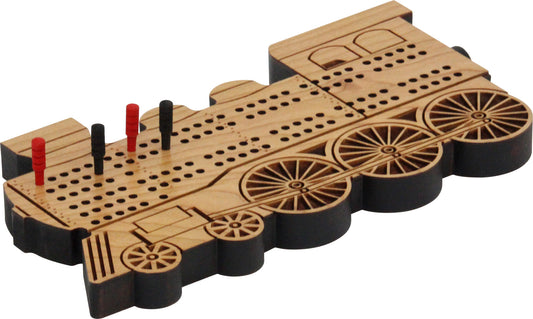 Train Engine Cribbage Board