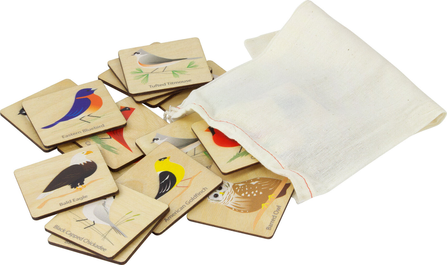 Birds Wooden Memory Tiles