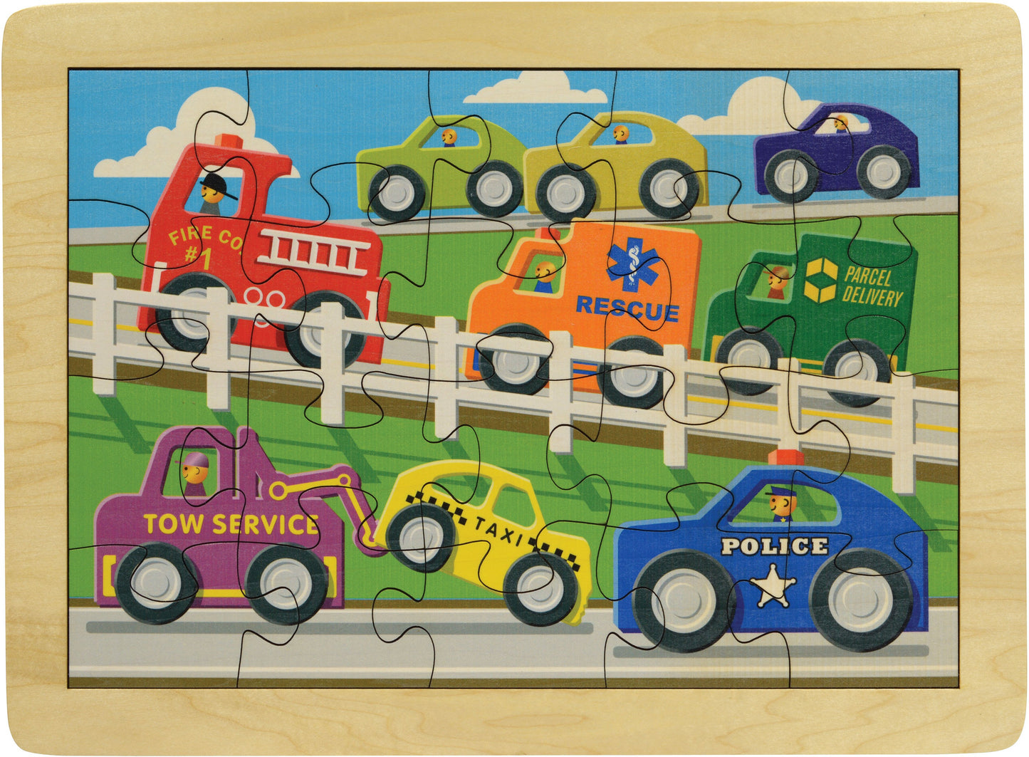 Busy Highway Wooden Puzzle