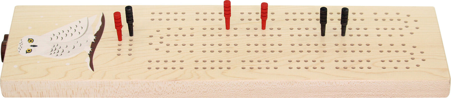 Snowy Owl Continuous Cribbage Board