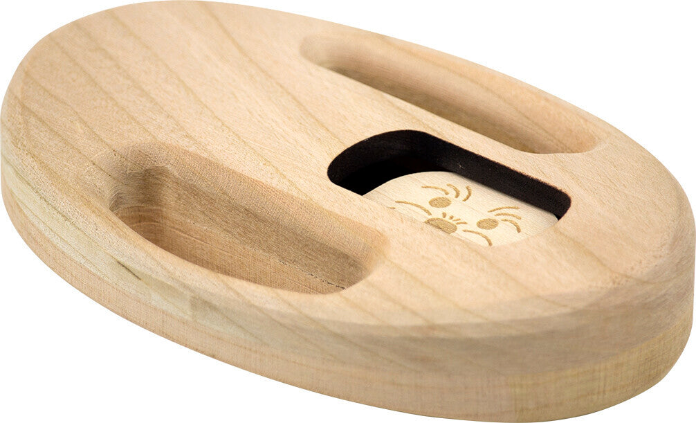Natural wooden baby rattle made in North America